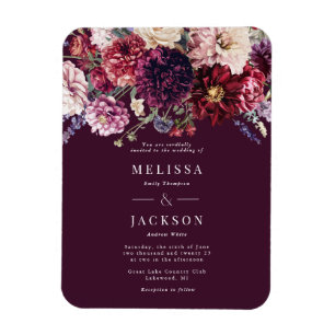 Magnet Flexible Fleur d'automne Dahlia Invitation de mariage borde