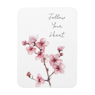 Magnet Flexible Fleur de cerise rose blanche