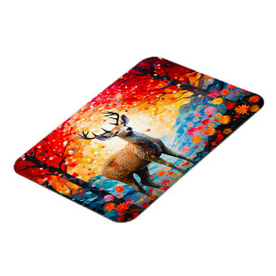 Magnet Flexible Fleur de coucher de soleil doré Forêt d'automne Ce