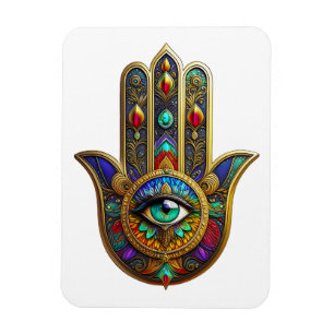 Magnet Flexible Fleur de couleur de paon Pétales Hamsa Vert Troisi