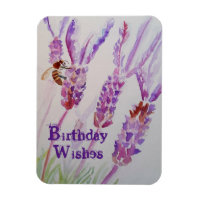 Fleur de lavande et aquarelle d'abeille Carte d'an