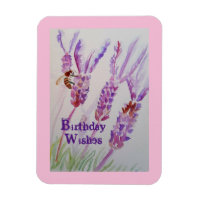 Fleur de lavande et aquarelle d'abeille Carte d'an