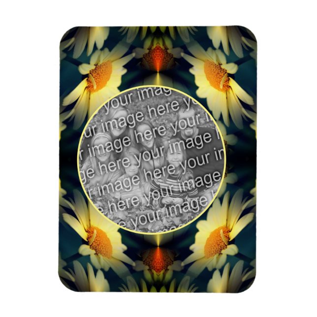 Magnet Flexible Fleur de marguerite jaune Abstrait Créer votre pro (Vertical)