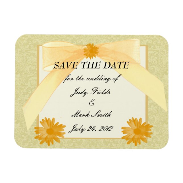 Magnet Flexible Fleur Jaune Enregistrer L'Aimant Date (Horizontal)