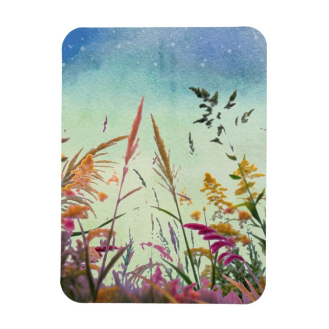 Magnet Flexible Fleur sauvage Et Étoiles (Vertical)