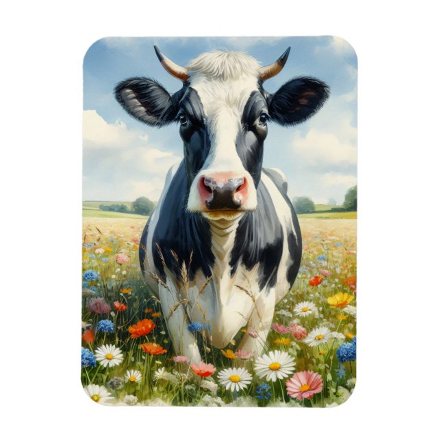 Magnet Flexible Fleur sauvage Holstein Vache laitière flexible (Vertical)