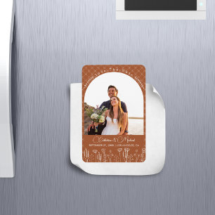 Magnet Flexible Fleur sauvage orange brûlé Mariage d'arc de Bohême