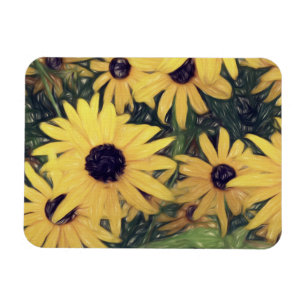 Magnet Flexible fleurie jaune ensoleillé joyeux