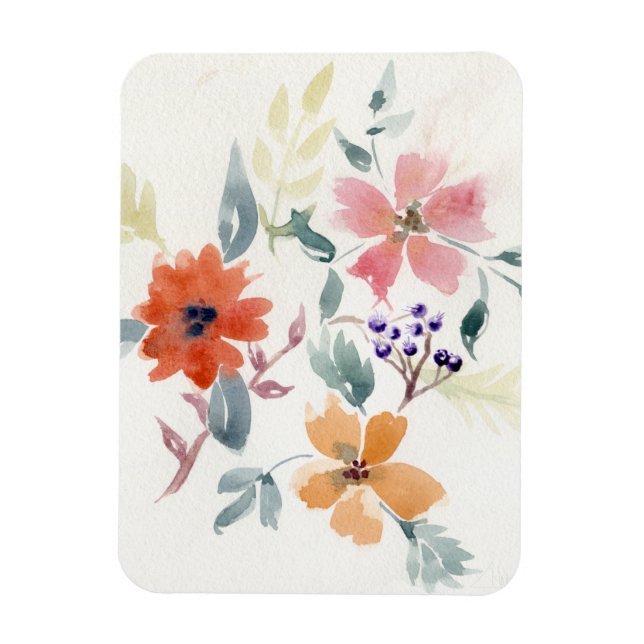 Magnet Flexible Fleurs à l'aquarelle | Art peint à la main (Vertical)