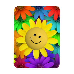Magnet Flexible Fleurs à visage joyeux