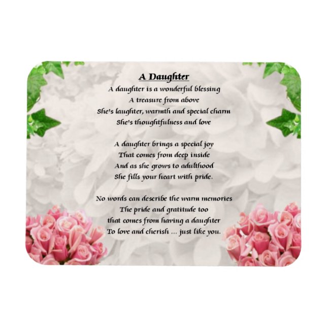 Magnet Flexible Fleurs - Aimant Poème Fille (Horizontal)