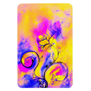 Magnet Flexible FLEURS BLANCHES rose jaune violet