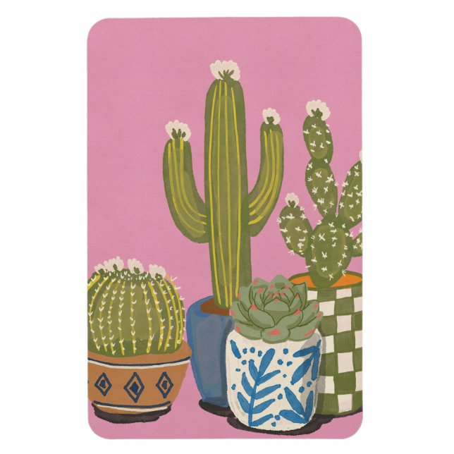 Magnet Flexible Fleurs de cactus rose (Vertical)