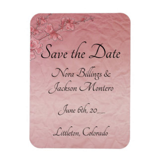 Magnet Flexible Fleurs de Cerisier rose Mariage Enregistrer La Car