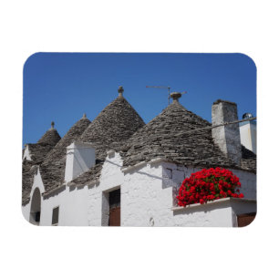 Magnet Flexible Fleurs de géranium et maisons de trulli dans