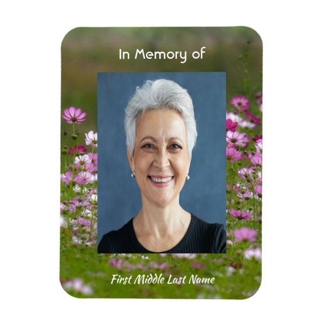 Magnet Flexible Fleurs de jardin Cosmos Mémorial Souvenir  (Vertical)