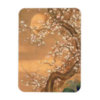 Fleurs de prune rose et blanche au clair de lune, 