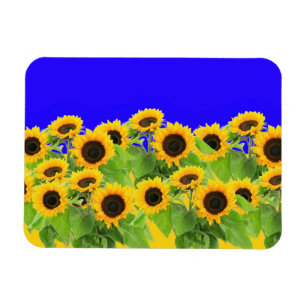Magnet Flexible Fleurs de soleil - drapeau ukrainien Paix Liberté 