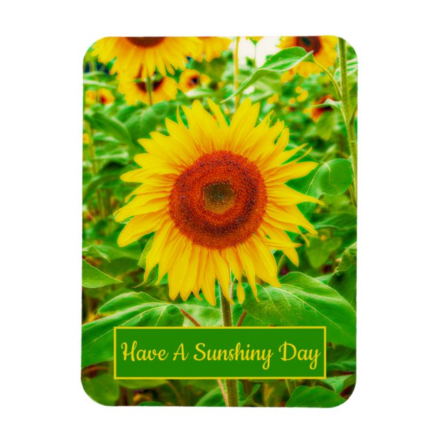 Magnet Flexible Fleurs de soleil Pays Jaune Vert brillant Floral (Vertical)