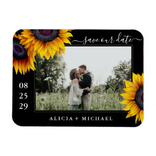 Magnet Flexible Fleurs de soleil rustiques mariage enregistrer la 