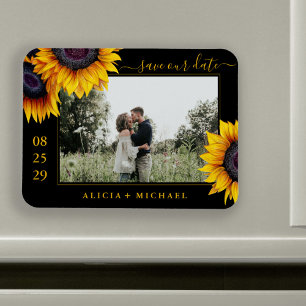 Magnet Flexible Fleurs de soleil rustiques mariage enregistrer la 