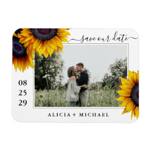 Magnet Flexible Fleurs de soleil rustiques mariage enregistrer la