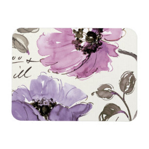 Magnet Flexible Fleurs de valse florales d'aquarelle de prune