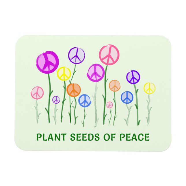 Magnet Flexible Fleurs des signes de paix (Horizontal)