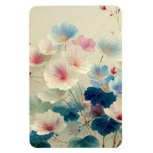 Magnet Flexible Fleurs en fleurs – Art botanique pastel doux #1