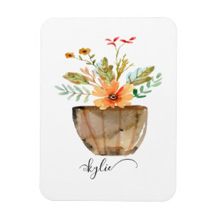 Magnet Flexible Fleurs peintes de corail rustique