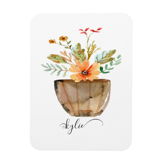 Magnet Flexible Fleurs peintes de corail rustique (Vertical)