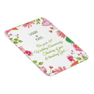 Magnet Flexible Fleurs religieuses du 10e anniversaire du Mariage