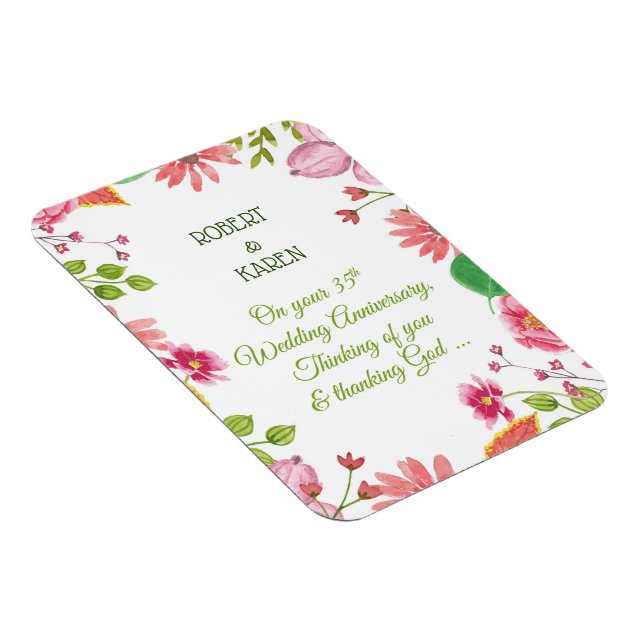 Magnet Flexible Fleurs religieuses du 35e anniversaire du Mariage (Côté Droit)