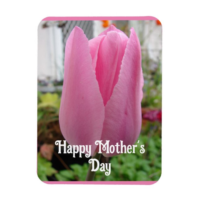 Magnet Flexible Fleurs roses Tulipes florales Tulipes Carte de jou (Vertical)