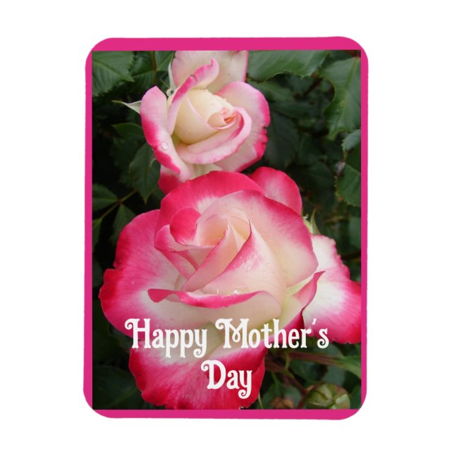 Magnet Flexible Fleurs rouges Floral Rose Roses Carte de fête des  (Vertical)
