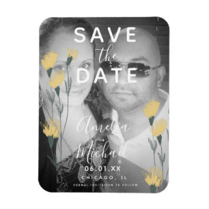 Magnet Flexible Fleurs sauvages Botanique tirée à la main Enregist