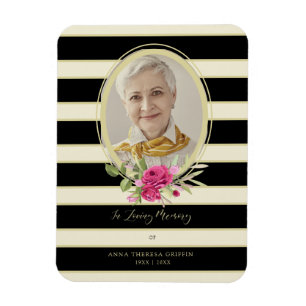 Magnet Flexible Floral Garland Memorial Les Aimés Or & Noir