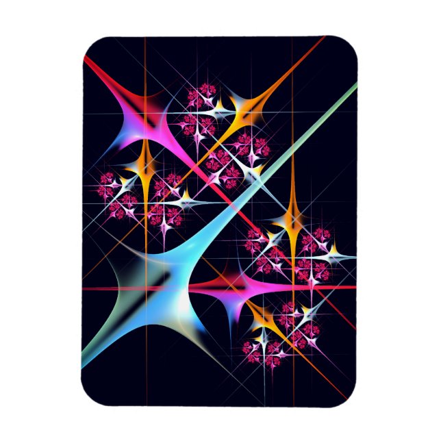 Magnet Flexible Floral rose moderne Art Abstrait Couleur Motif #01 (Vertical)
