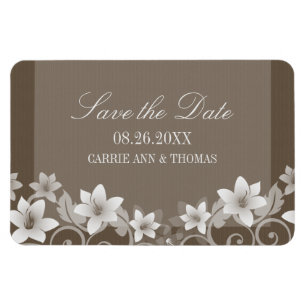 Magnet Flexible Floral rustique Enregistrer l'aimant de date, ivoi