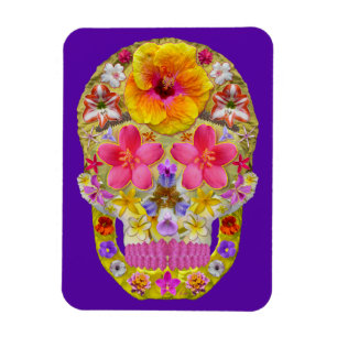 Magnet Flexible Flower Skull 4 - Tropical