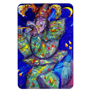 Magnet Flexible FLUTIST IN BLUE / Venetian Carnival Night