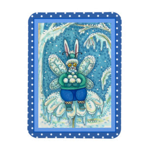 MAGNET FLEXIBLE FLUTTERBUN HIVER WONDERLAND, FUNNY BUNNY RABBIT