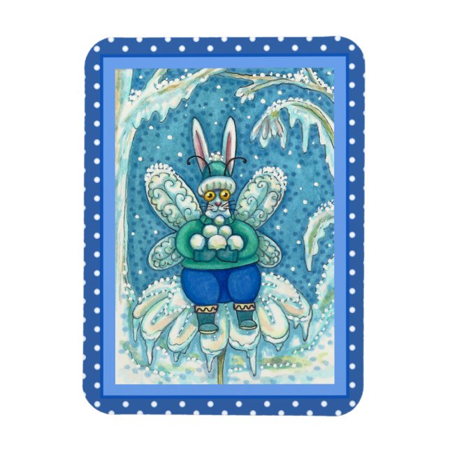 MAGNET FLEXIBLE FLUTTERBUN HIVER WONDERLAND, FUNNY BUNNY RABBIT (Vertical)