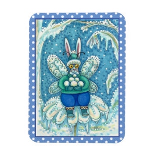 MAGNET FLEXIBLE FLUTTERBUN HIVER WONDERLAND, FUNNY BUNNY RABBIT