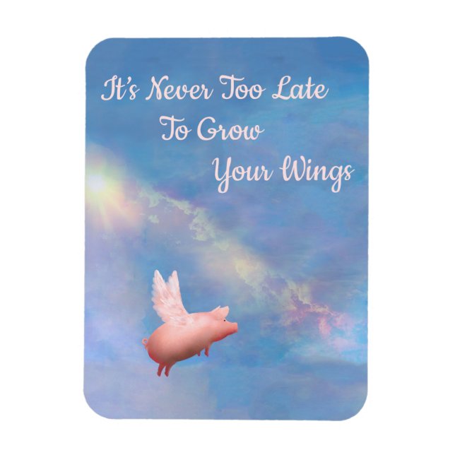 Magnet Flexible Flying Pig Grow Your Wings (Vertical)
