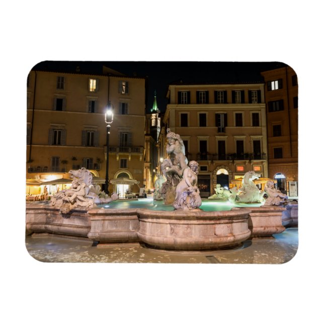 Magnet Flexible Fontaine de Neptune sur la Piazza Navona - Rome (Horizontal)