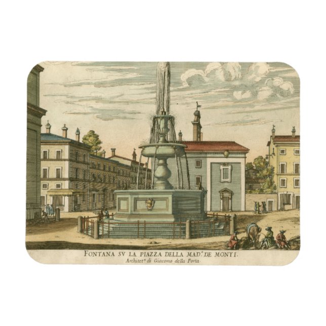 Magnet Flexible Fontaine italienne en ville Carré par Falda (Horizontal)