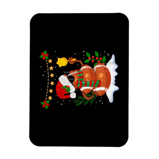 Magnet Flexible Football Snowman Santa Hat Joyeux Noël (Vertical)