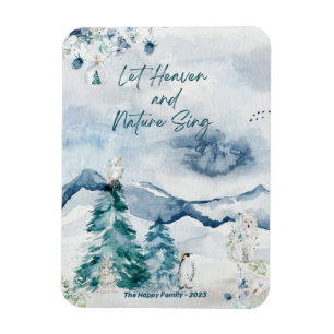 Magnet Flexible Forêt Neige Bois Animaux Arbres Ciel Nature