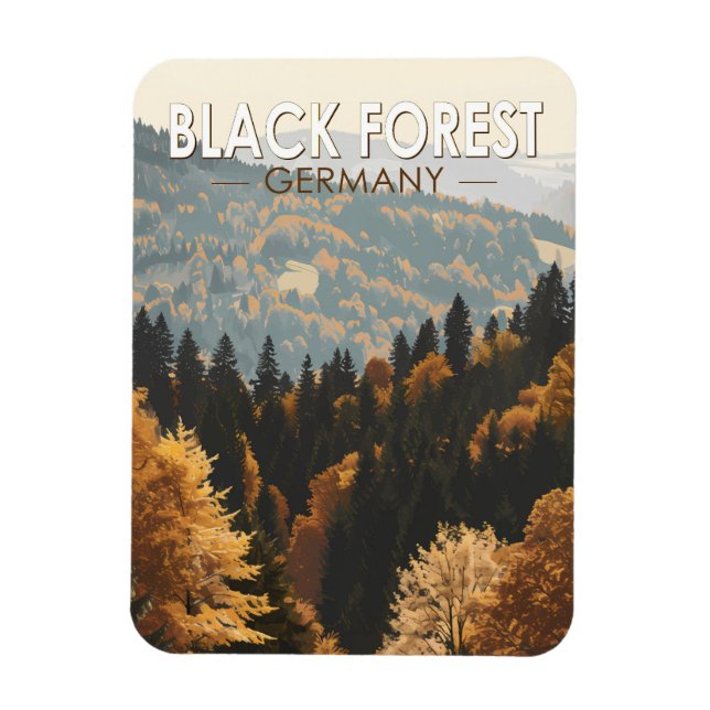 Magnet Flexible Forêt Noire Allemagne Voyage Art Vintage (Vertical)
